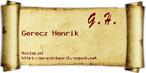 Gerecz Henrik névjegykártya