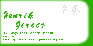 henrik gerecz business card